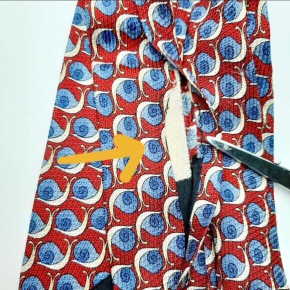 GIORGIO SISTINA 100% Silk Novelty Snail Pattern Men's Necktie Vintage Flawed - Picture 13 of 13
